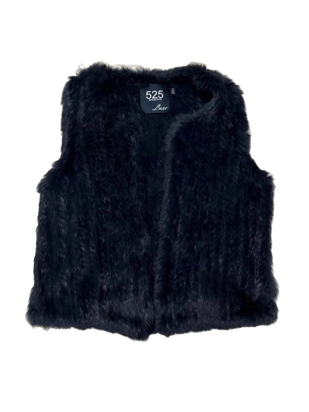 525 America LUXE Rabbit Fur Vest Soft Beautiful Blue Size M Medium EUC